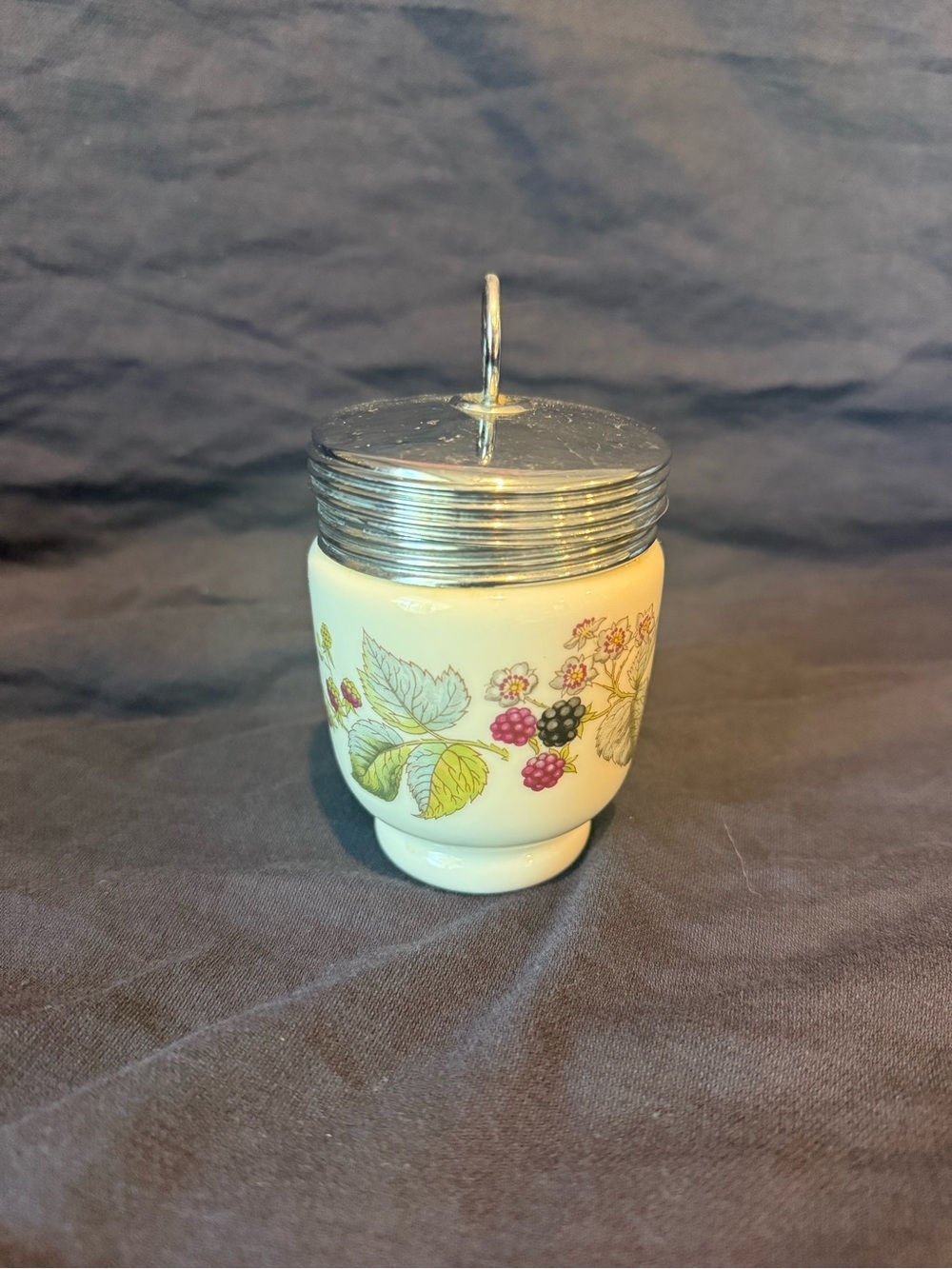 Royal Worcester Porcelain Lavinia Blackberry Single Egg Coddler